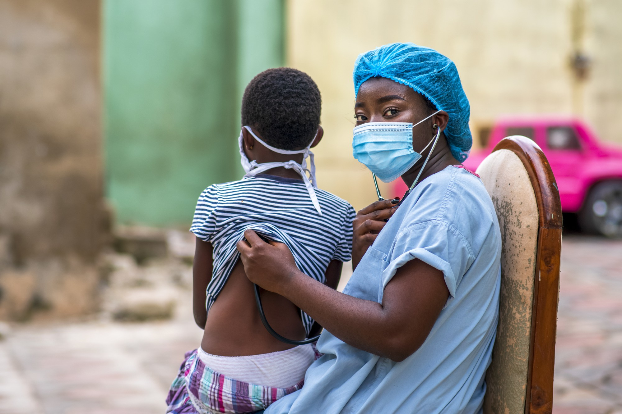 Patient receiving care at Nsobani Foundation Clinic